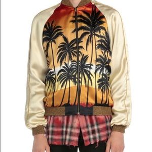 Saint Palm print Laurent bomber jacket